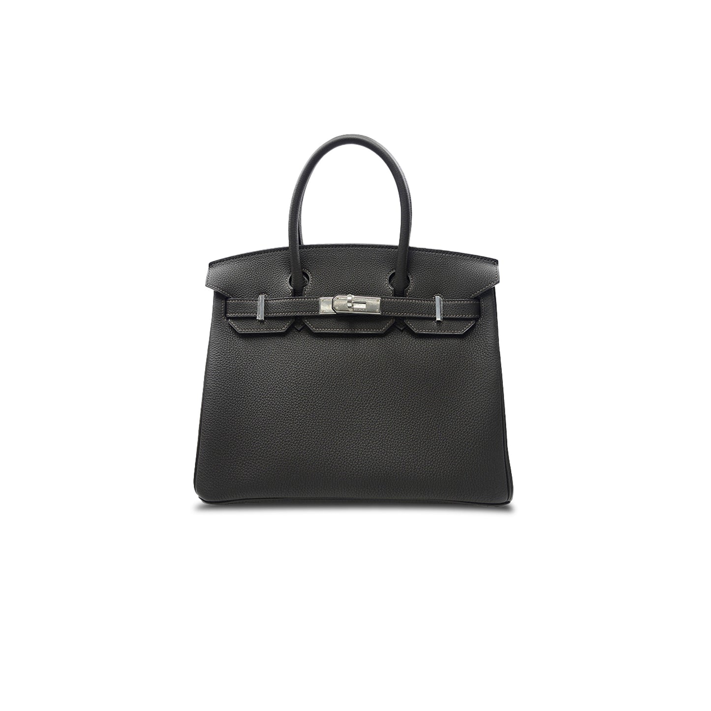 H**mes master birkin 35 epsom leather black bag silver buckle bag bk303stgss (35*28*18cm)