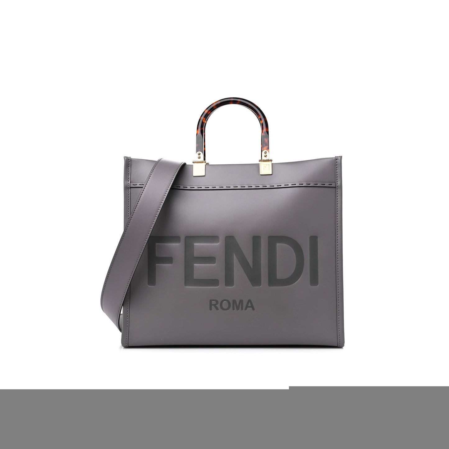 F**di vitello king plexiglass medium F**di sunshine shopper tote moon (36*30*16cm)