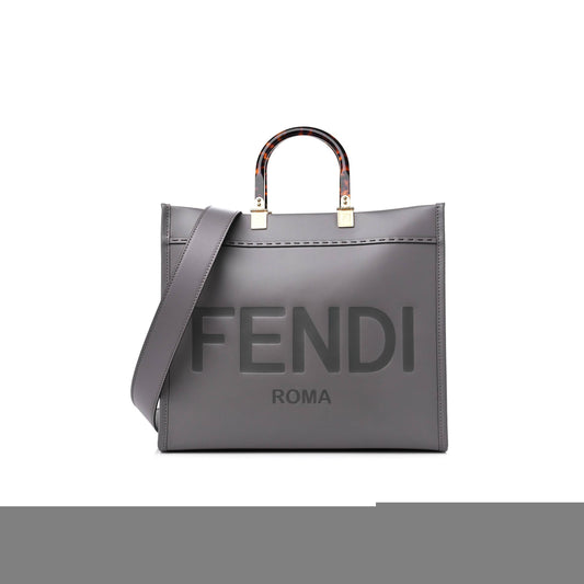 F**di vitello king plexiglass medium F**di sunshine shopper tote moon (36*30*16cm)