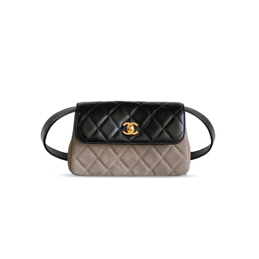 Ch*el black suede flap crossbody bag ap4677 (19.5*11.5*5cm)