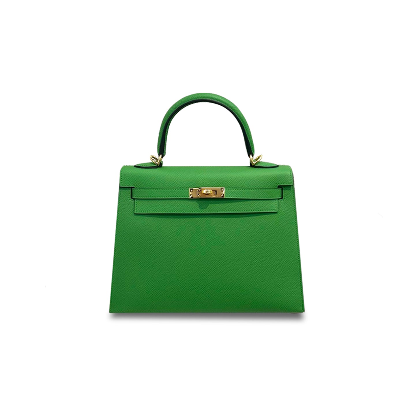 H**mes kelly 25 sellier vert yucca epsom gold buckle (25*17*7cm)