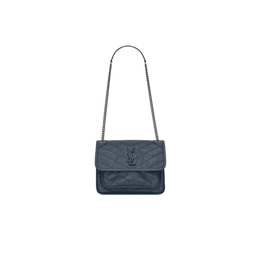 Y*L niki baby chain bag in crinkled vintage leather 498892447510 (21*16*7.5cm)