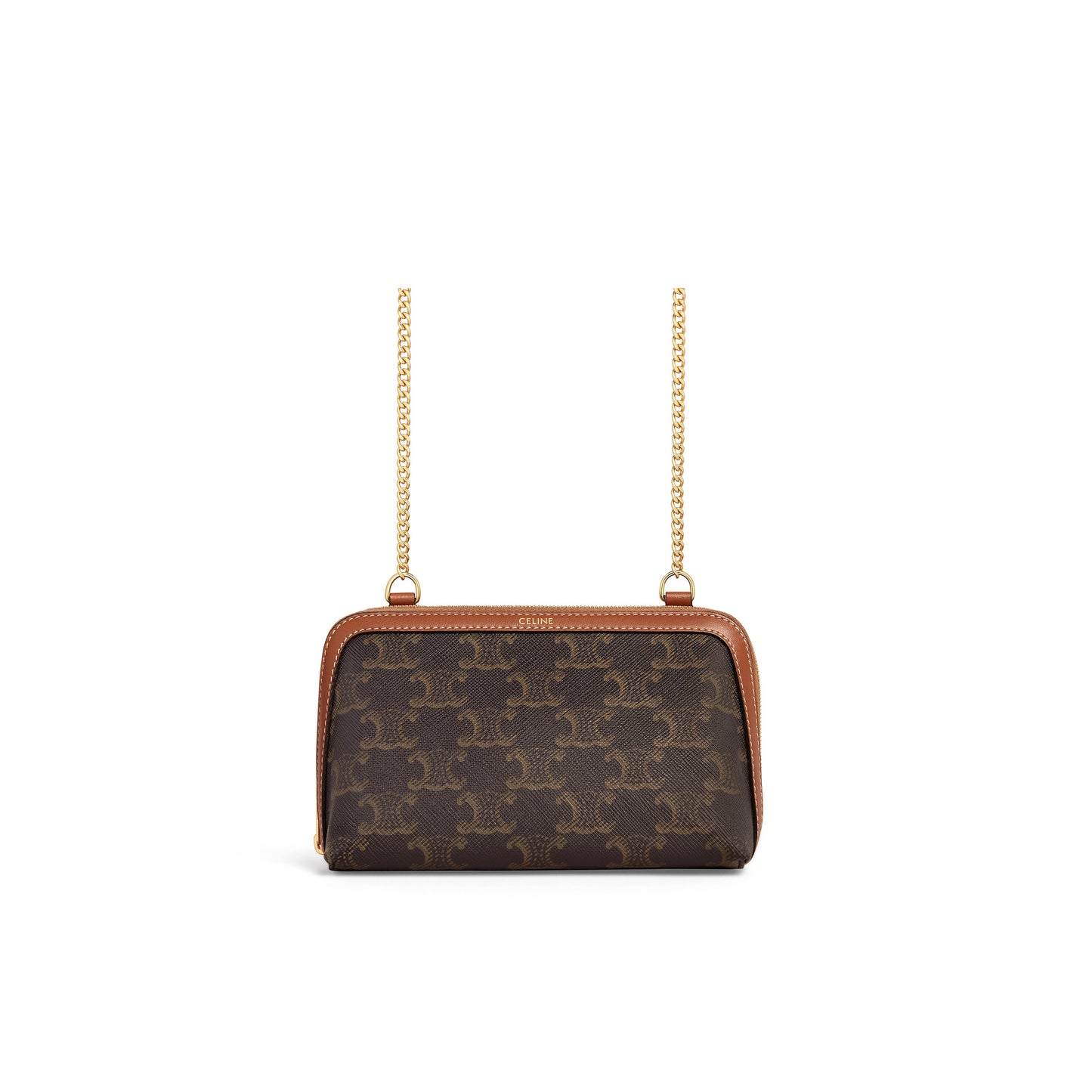 Ce**e clutch on chain cuir triomphe in triomphe canvas and lambskin 10e382cbx.04lu (16*11*8cm)