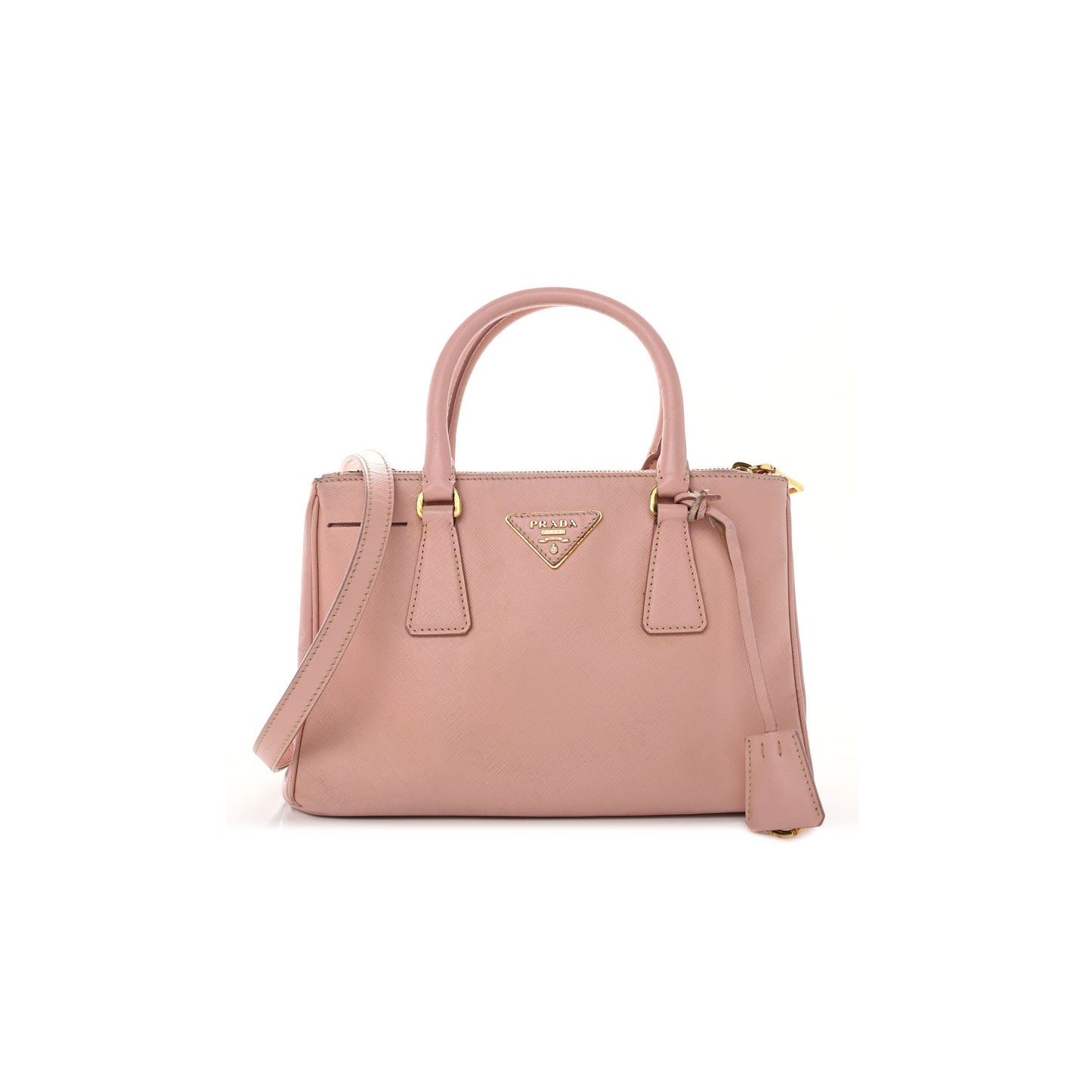Pra*a saffiano small galleria double zip tote orchidea (27*17*11cm)