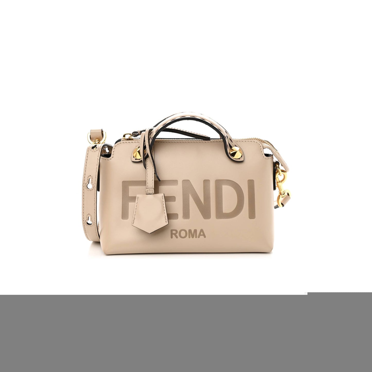 F**di vitello king logo embossed mini by the way boston bag nuvola (19*13*9cm)