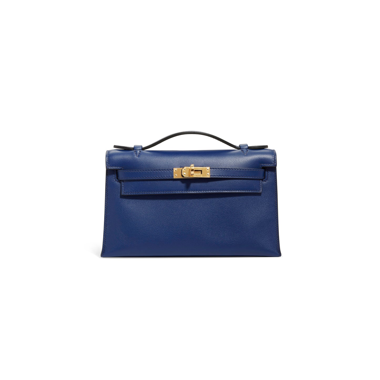 H**mes master a bleu saphir swift leather kelly pochette with gold hardware (22*14*7cm)