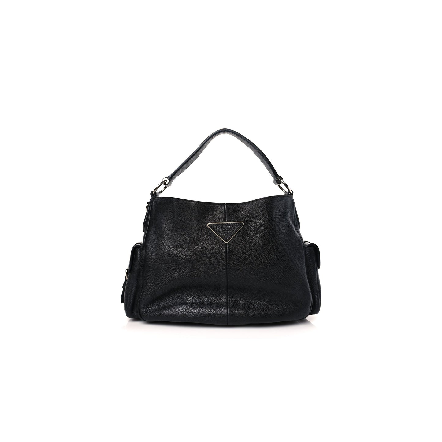 Pra*a vitello daino side pocket tote black (31*25*12cm)