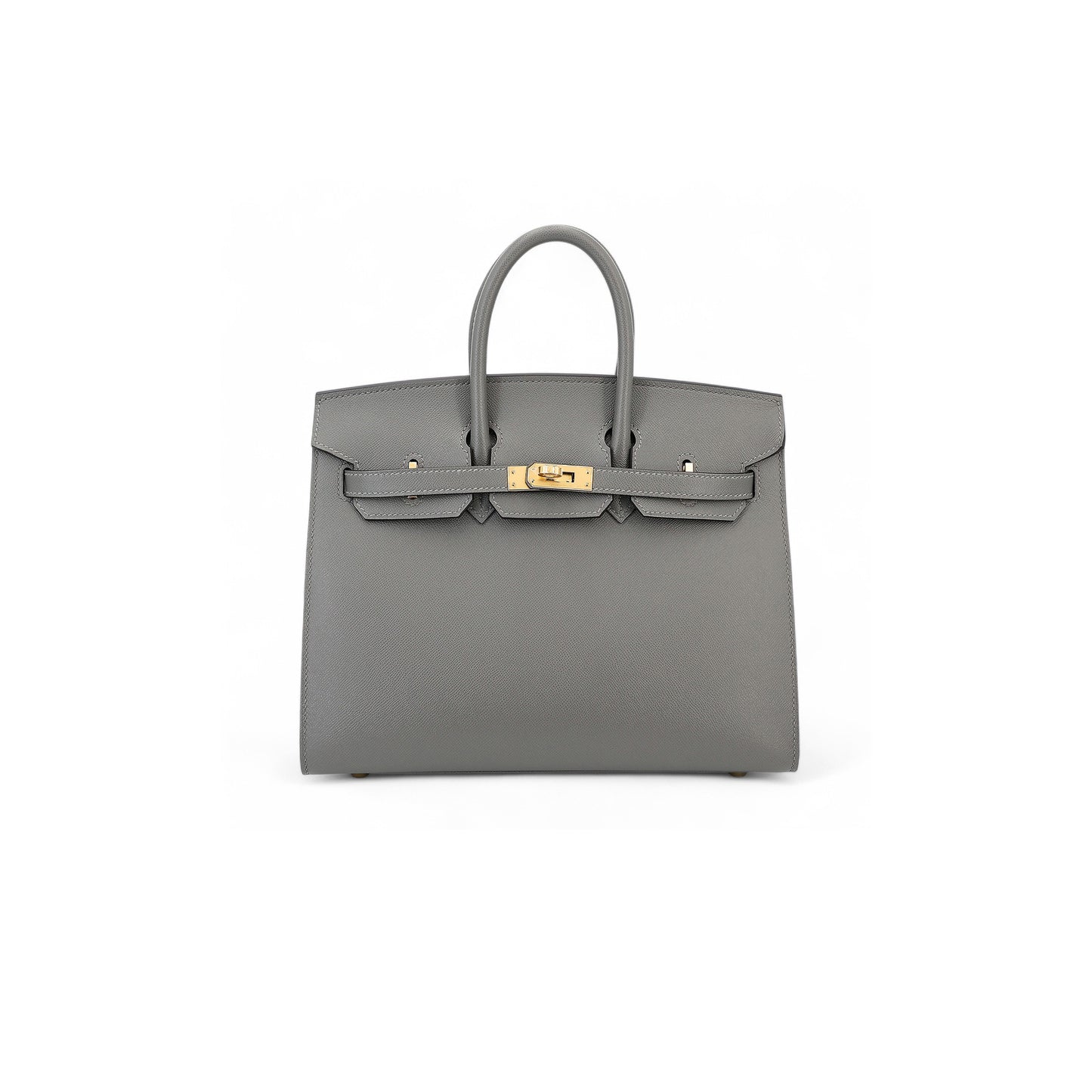 H**mes birkin 25 outseam 0l gris meyer cumulonimbus gray leather gold button 9117444335 (25*20*13cm)