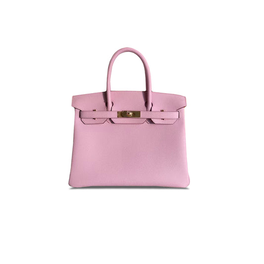H**mes birkin 25 epsom leather malva purple gold buckle luxury bag bk25x9swcd (25*20*13cm)