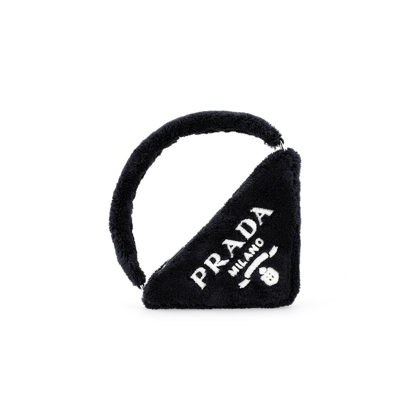 Pra*a fabric triangle bag handbags women''s black 1ne043 (26*14*5cm)