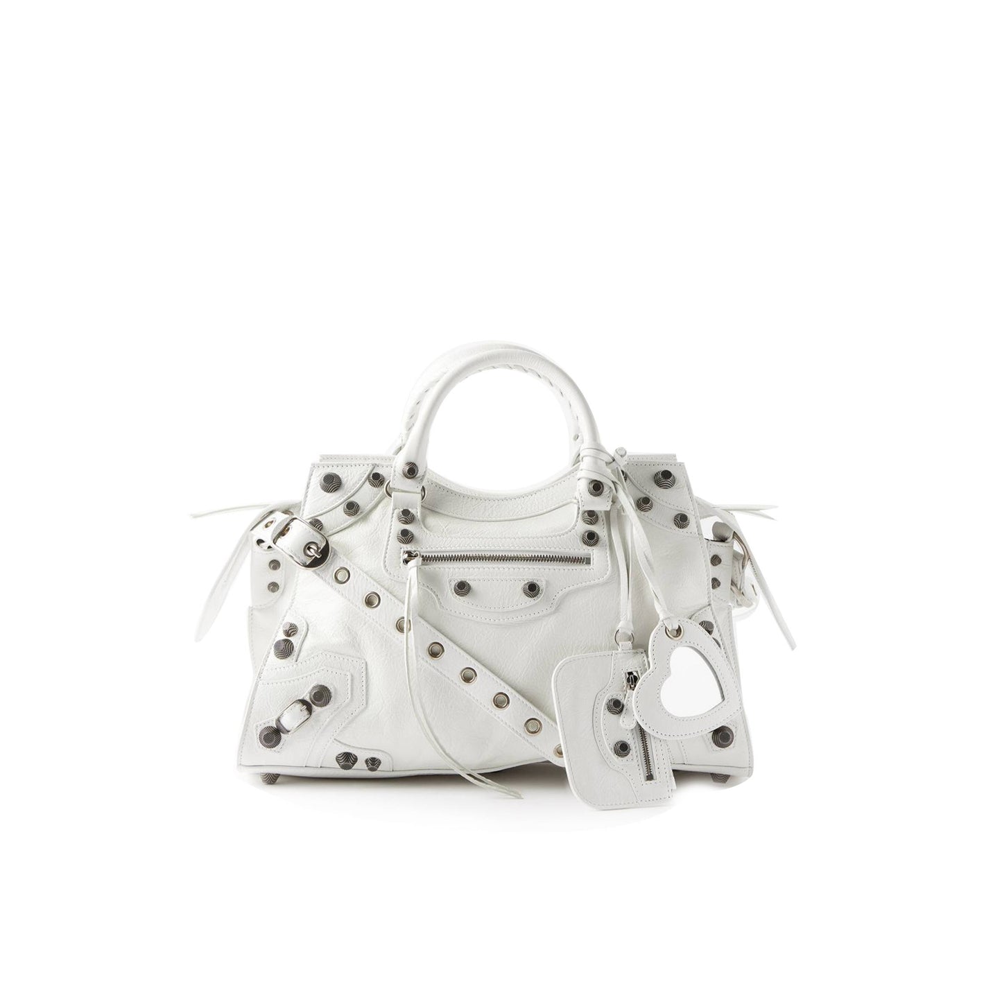 Ba*len*cia*ga white neo cagole city leather shoulder bag matchesfashion us (33*21*13.5cm)