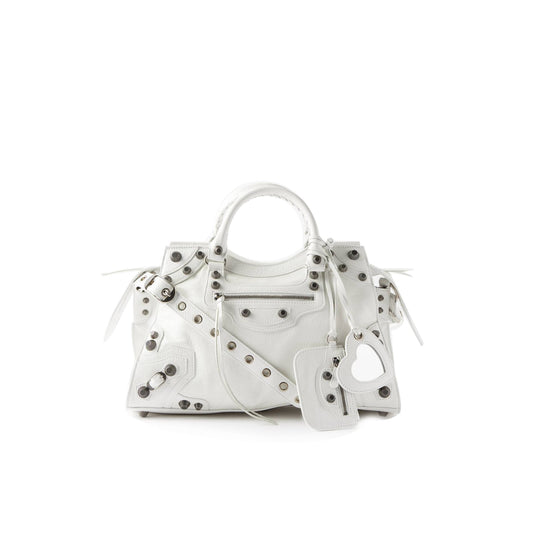 Ba*len*cia*ga white neo cagole city leather shoulder bag matchesfashion us (33*21*13.5cm)