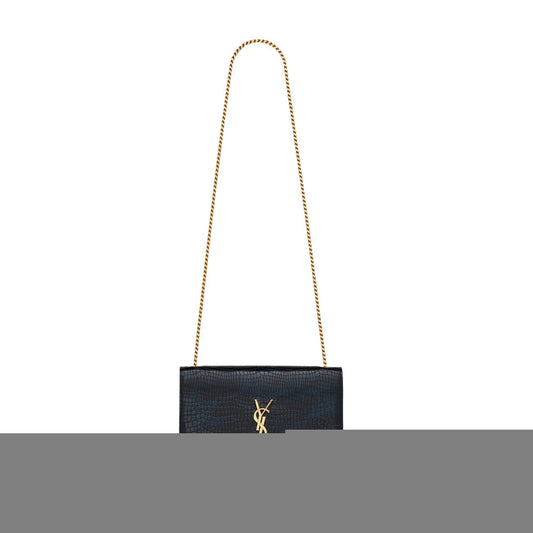 Y*L kate medium chain bag with tassel in shiny crocodile-embossed leather 354119aaay14083 (24*14.5*5.5cm)