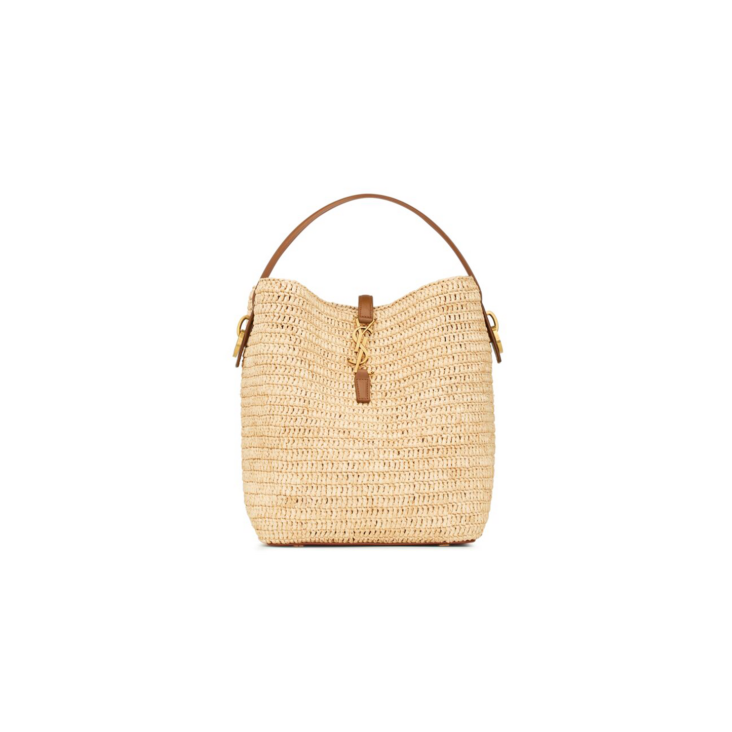 Y*L le 37 in woven raffia and vegetable-tanned leather 773991gaad72080 (20*25*16cm)