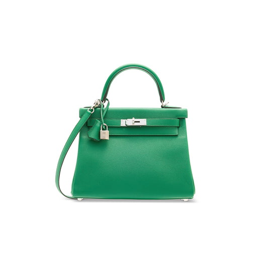 H**mes master a cactus evercolor leather retournÉ kelly 25 with palladium hardware (25*17*7cm)