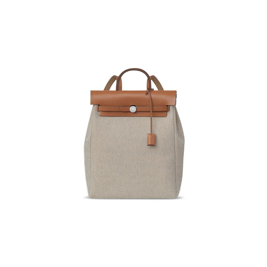 H**mes HERBAG A DOS ZIP BACKPACK CANVAS AND LEATHER H077782CKAB (38*29*11cm)