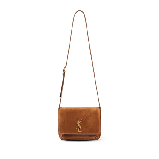 y*l Sa**t Lau*nt small satchel in suede 633151 (21*16*5cm)