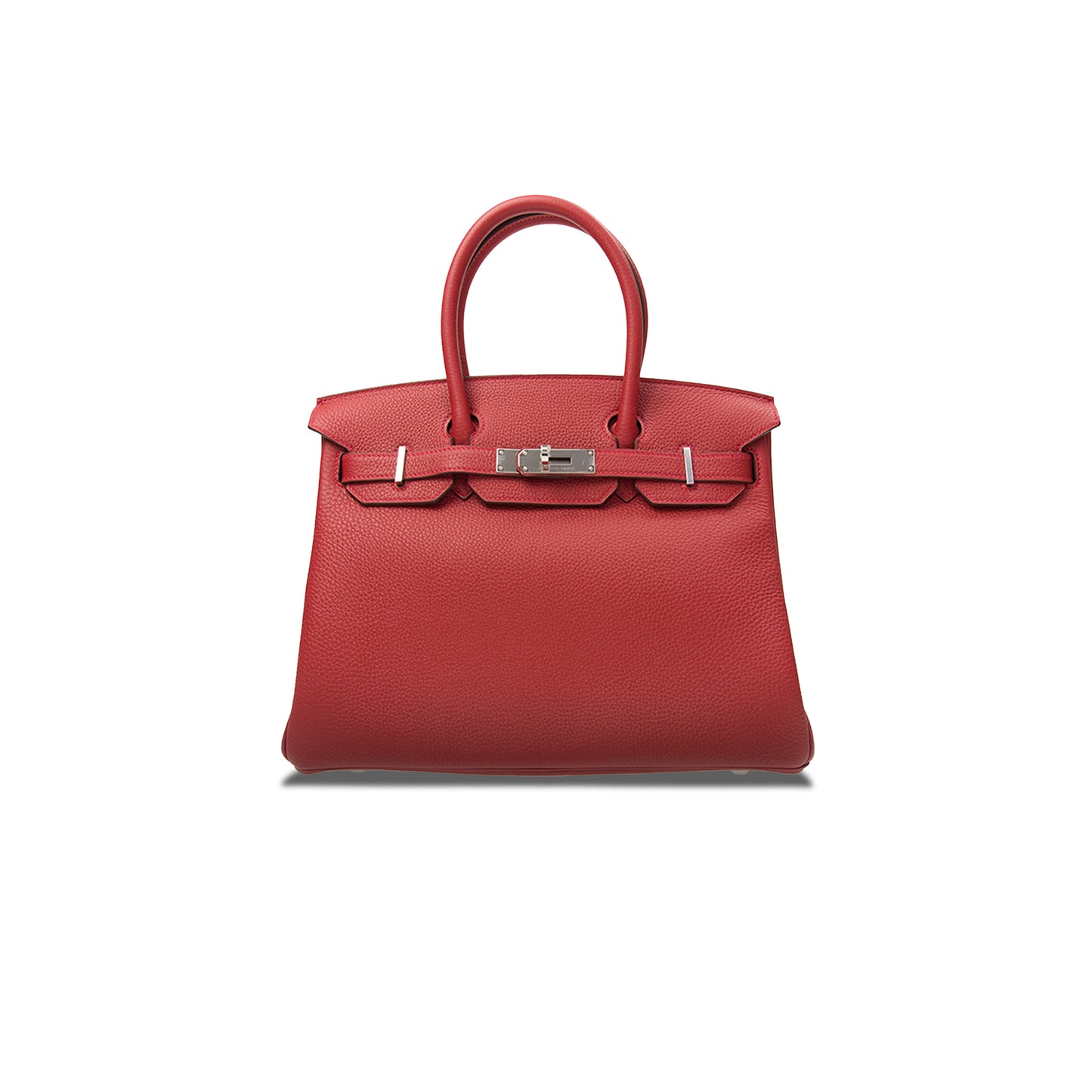 H**mes birkin 35 togo leather flag red silver buckle bag h028369ck05 (35*28*18cm)