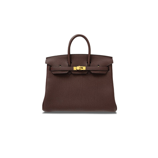 H**mes master birkin 25 chocolate bag bk250gtggp (25*20*13cm)
