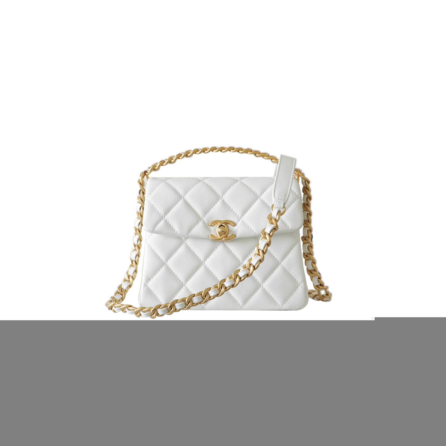 Ch*el master  white vintage gold chain as4472 (19*15*7cm)