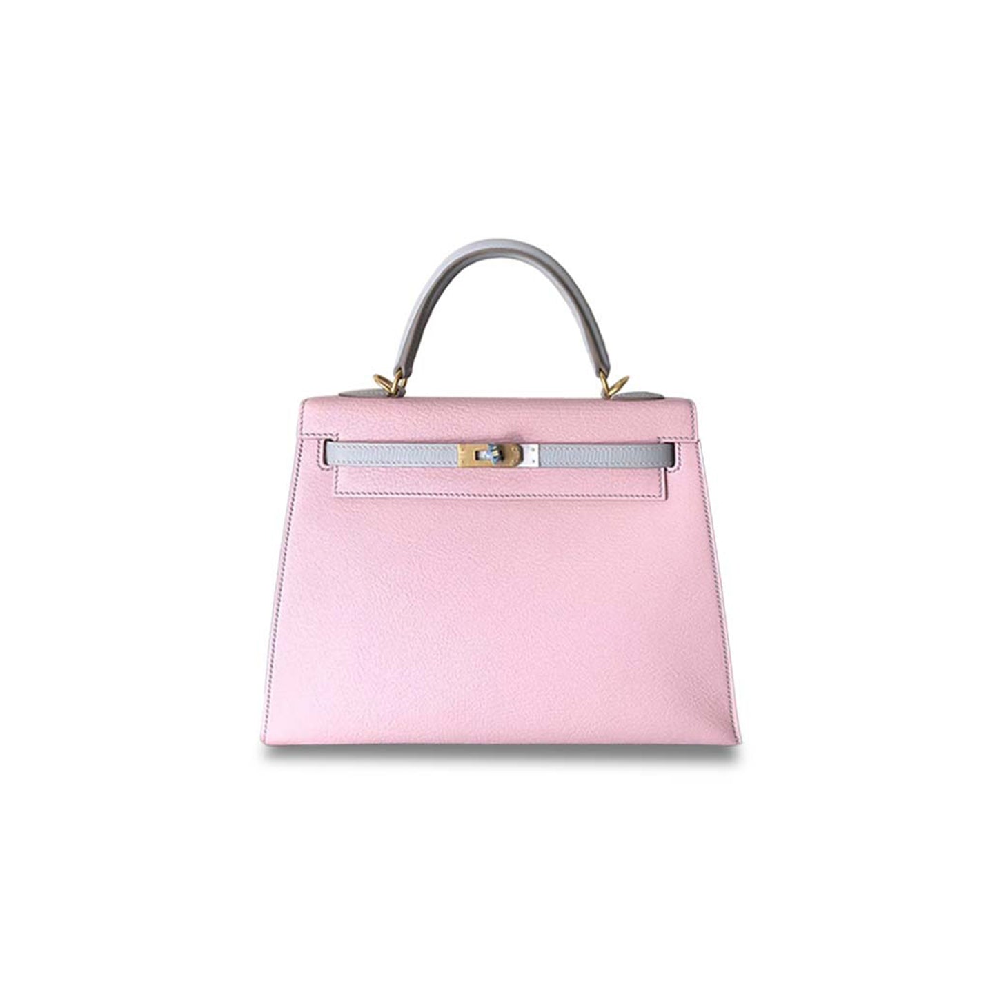 H**mes master kelly 25 chevre mysore 3q rose sakura ck80 gris perle (25*17*7cm)