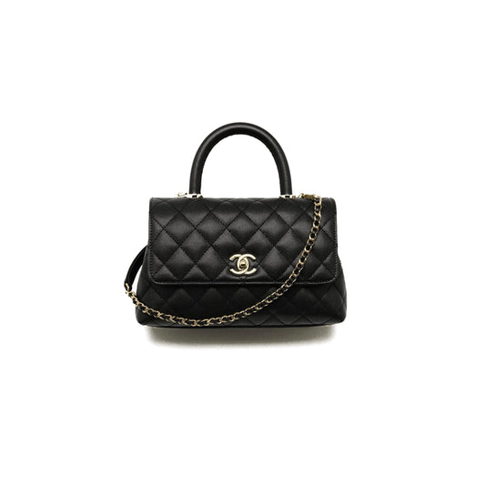 Ch*el master small top handle flap bag a92990 (24*14*10cm)