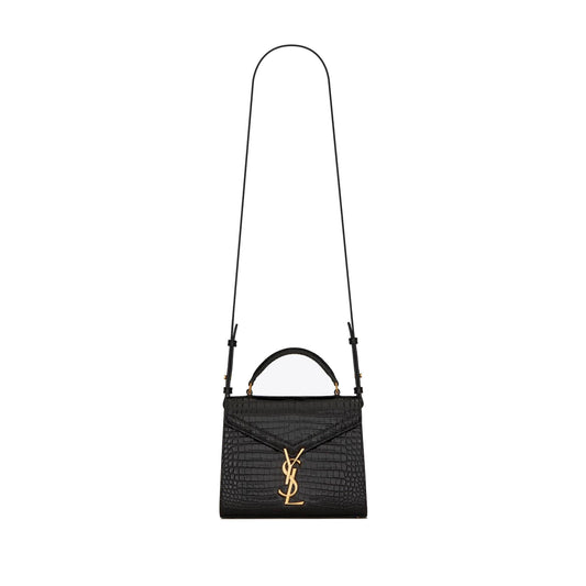 Y*L cassandra mini top handle bag in crocodile-embossed shiny leather 623930dnd0j1000 (20*16*7.5cm)