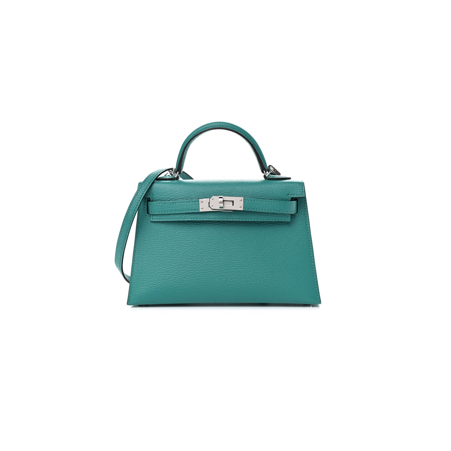 H**mes master chevre mini kelly ii sellier vert verone bleu zanzibar (19*12*5.5cm)