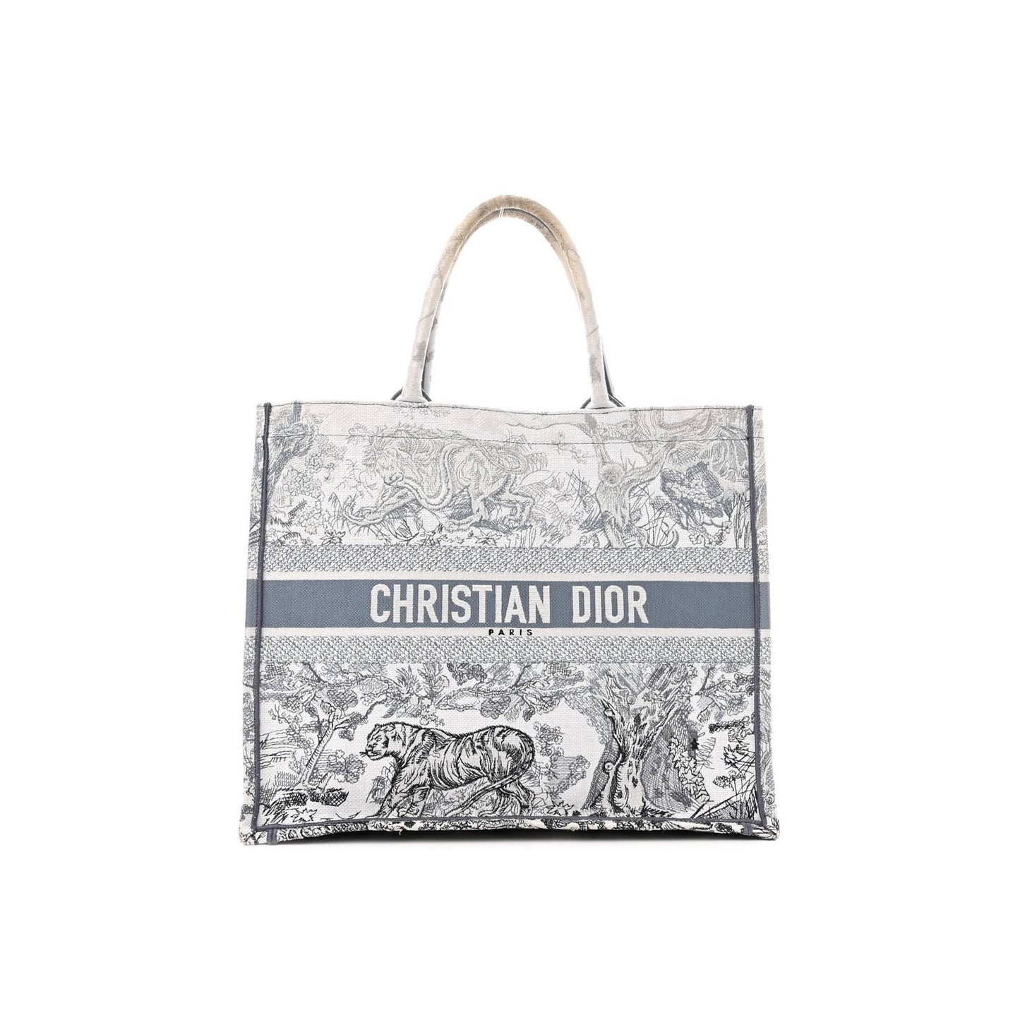 D*or gradient canvas embroidered large D*oriviera toile de jouy book tote blue (41*34*17.1cm)