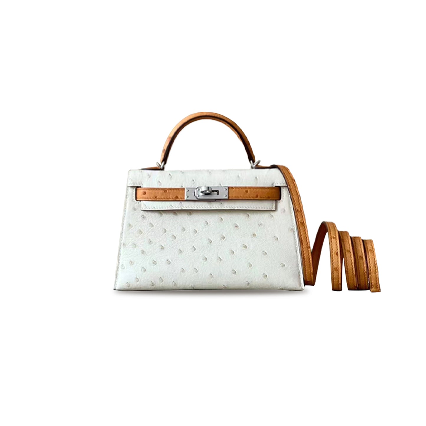 H**mes master mini kelly ii desert color silver hardware full (19*12*5.5cm)