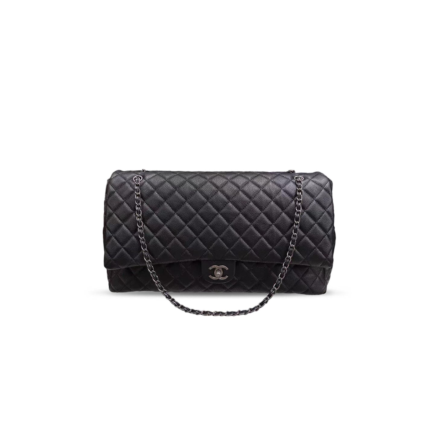 Ch**el airlines flap bag black travel giant (46*26*14cm)