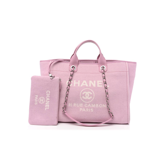 Ch*el mixed fibers medium deauville tote pink (38*28*19cm)