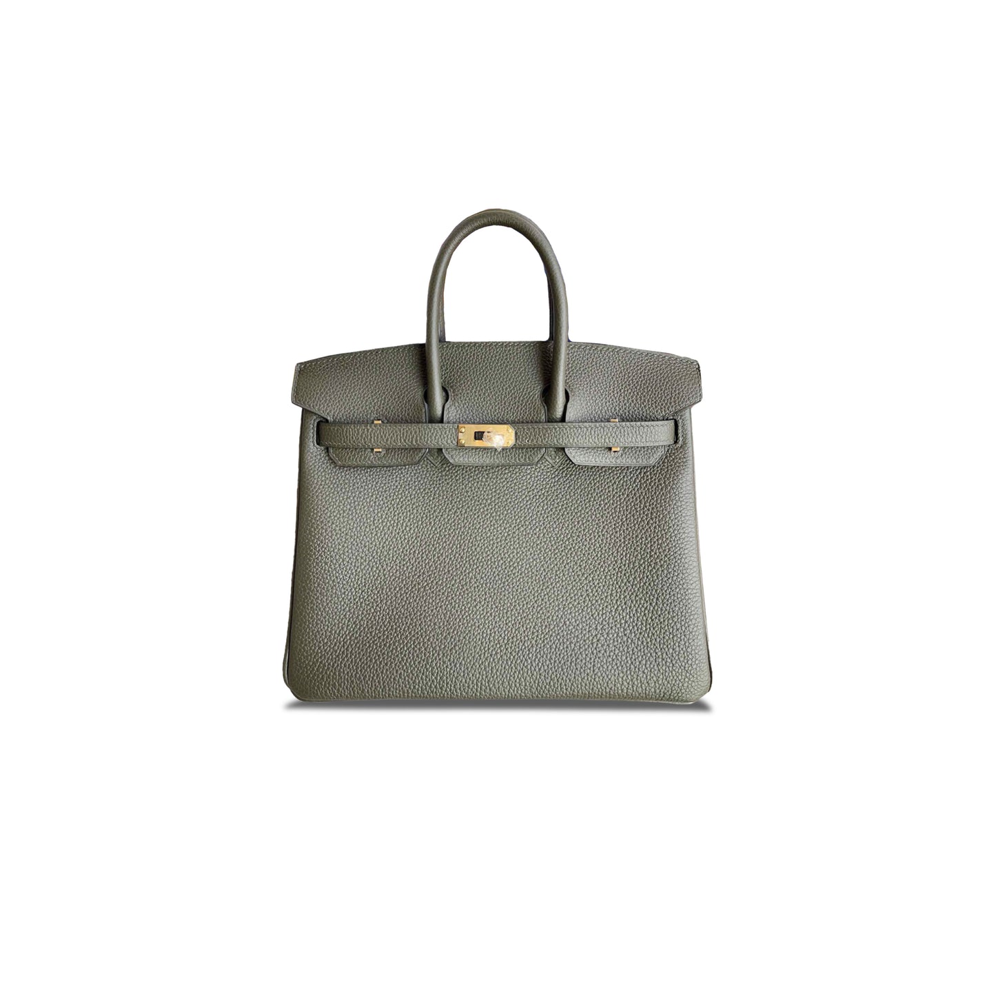 H**mes master birkin 25 calfskin almond green gold buckle bag bk308qtgss (25*20*13cm)