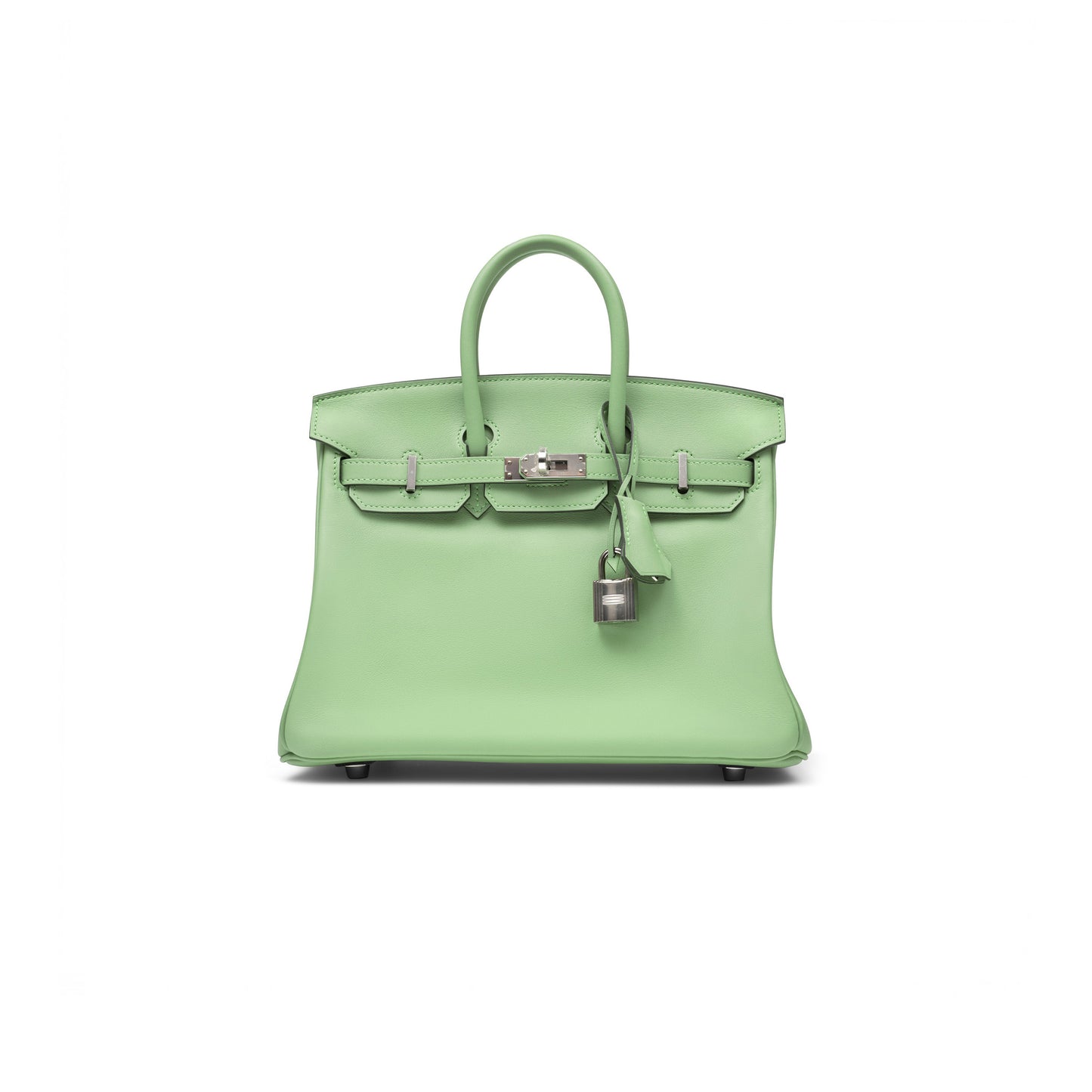 H**mes master birkin 25 swift leather avocado green silver buckle bag h049362ck05 (25*20*13cm)