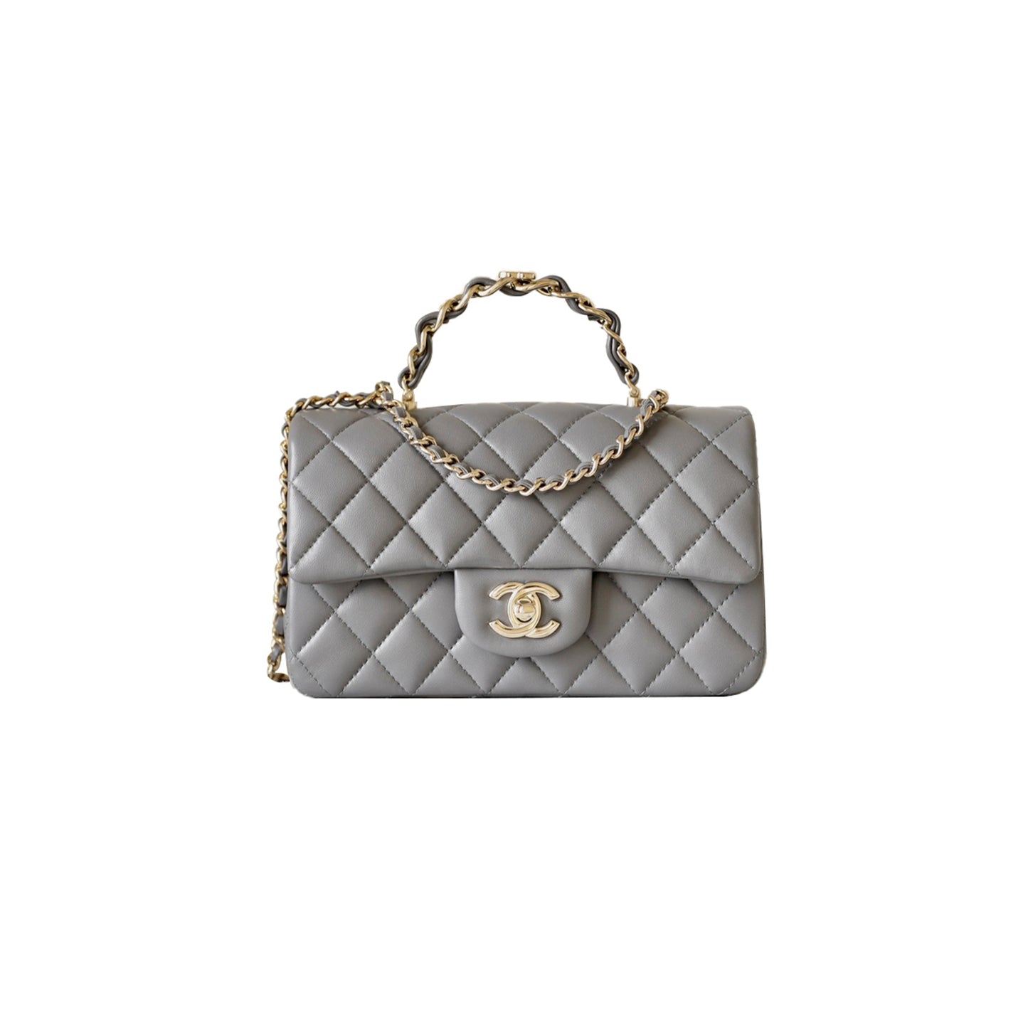 Ch*el master double c-handle flap bag (20*12*6cm)