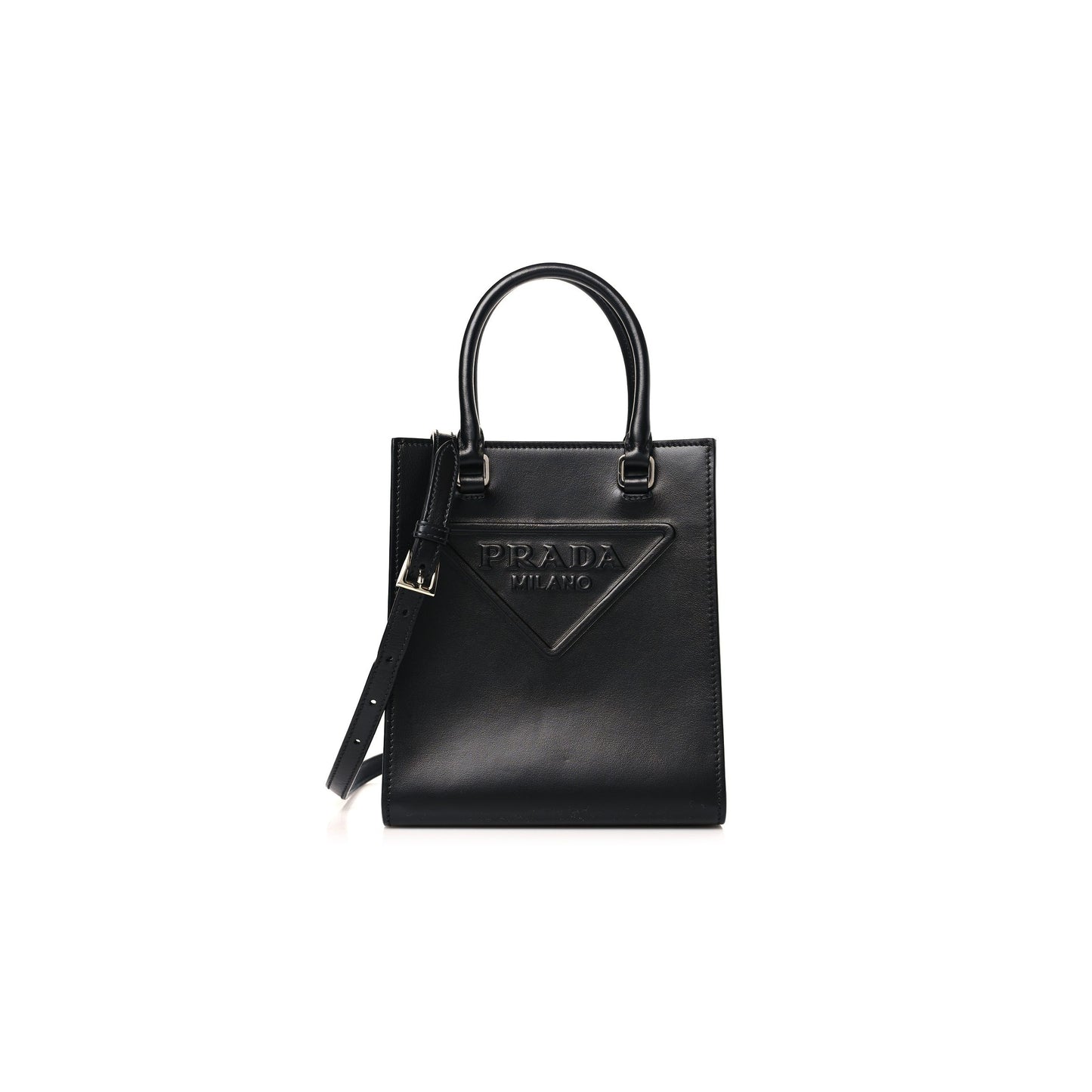 Pra*a soft calfskin small shoulder bag black (19*17*6cm)