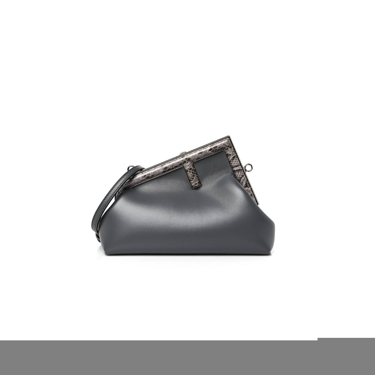 F**di shiny nappa snakeskin small F**di first anthracite asfalto (23*19*9cm)