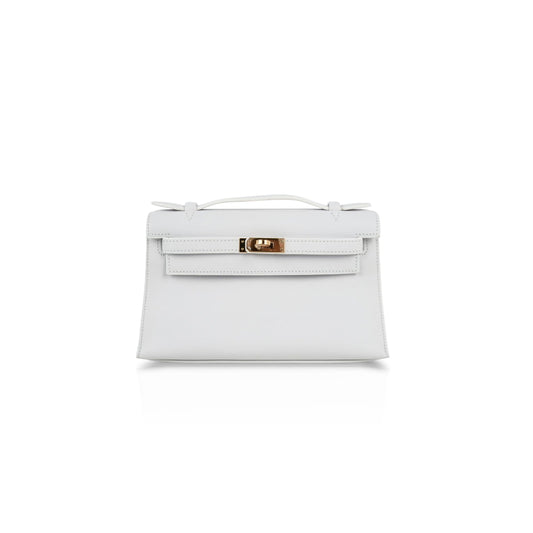 H**mes kelly generation swift milkshake platinum silver buckle (22*14*7cm)