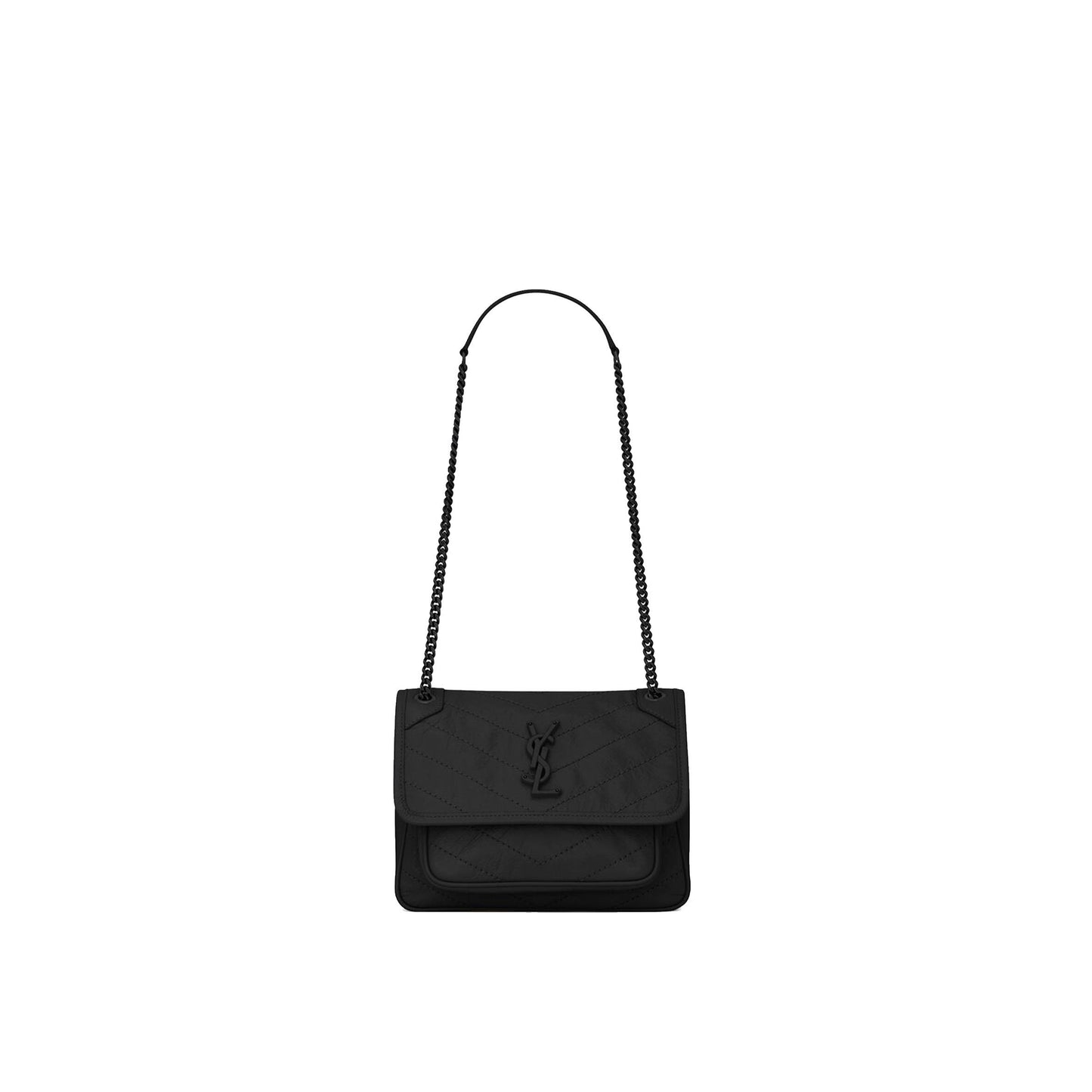 Y*L niki baby chain bag in crinkled vintage leather 6331850en081000 (21*16*7.5cm)
