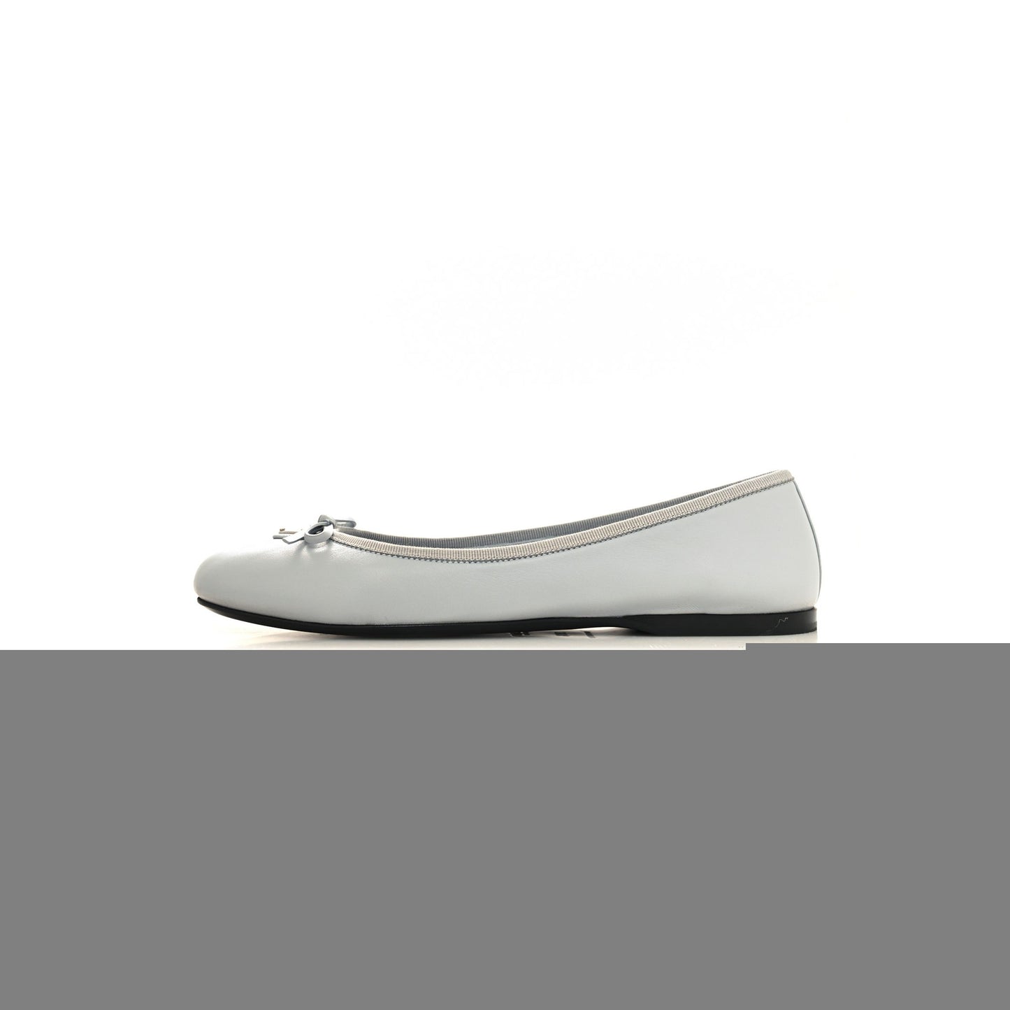 Pra*a metallic lambskin bow ballerina flats 38.5 fiordaliso