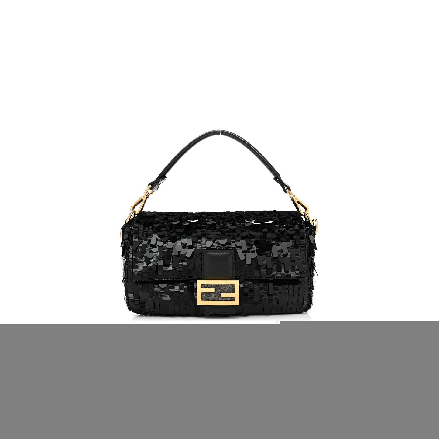 F**di sequin paillettes shiny nappa sex and the city baguette black (27*15*6cm)