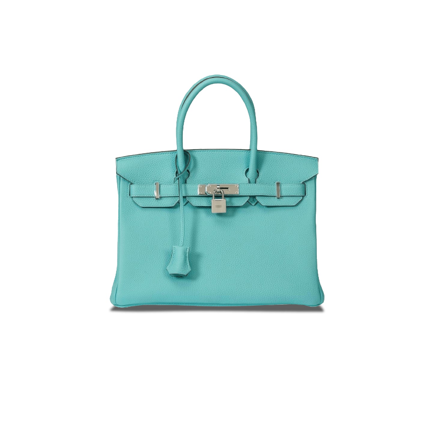 H**mes birkin 30 togo leather macaron blue silver buckle bag bk353ptgss (30*23*15cm)
