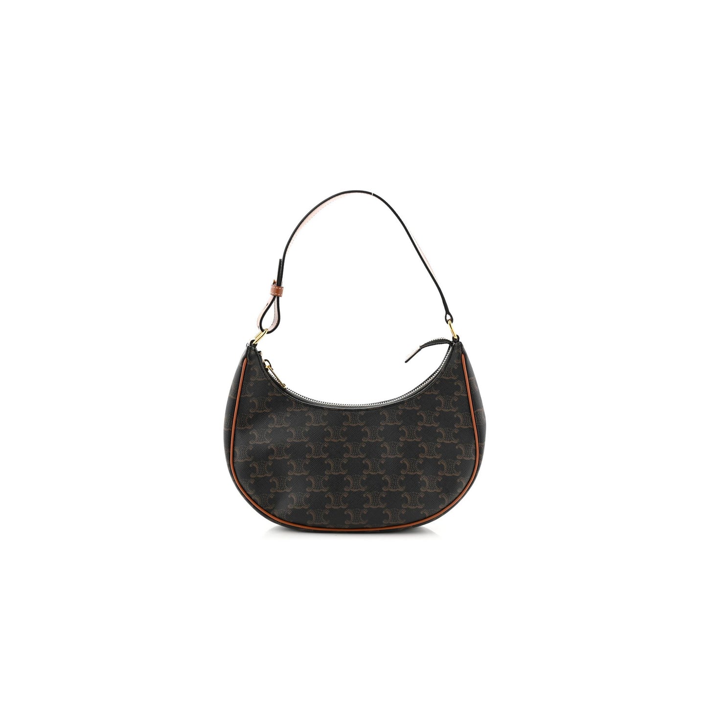 Ce**e triomphe canvas calfskin ava shoulder bag tan (24*19*6cm)