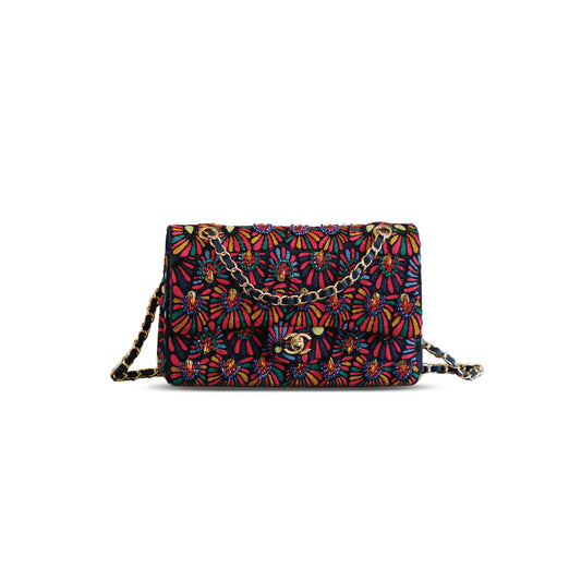 Ch*el classic bag fibers embroidery as6178 (25.5*15.5*6.5cm)