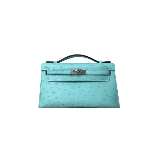 H**mes master mini kelly clutch macaron blue (22*14*7cm)