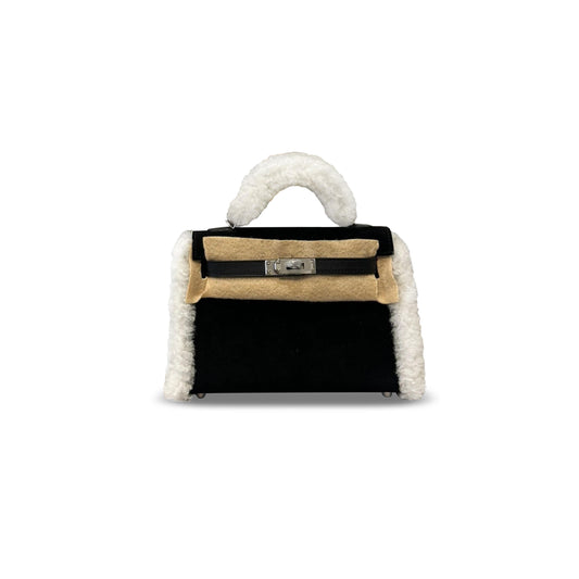 H**me5 mini kelly teddy shearling palladium hardware (19*12*5.5cm)