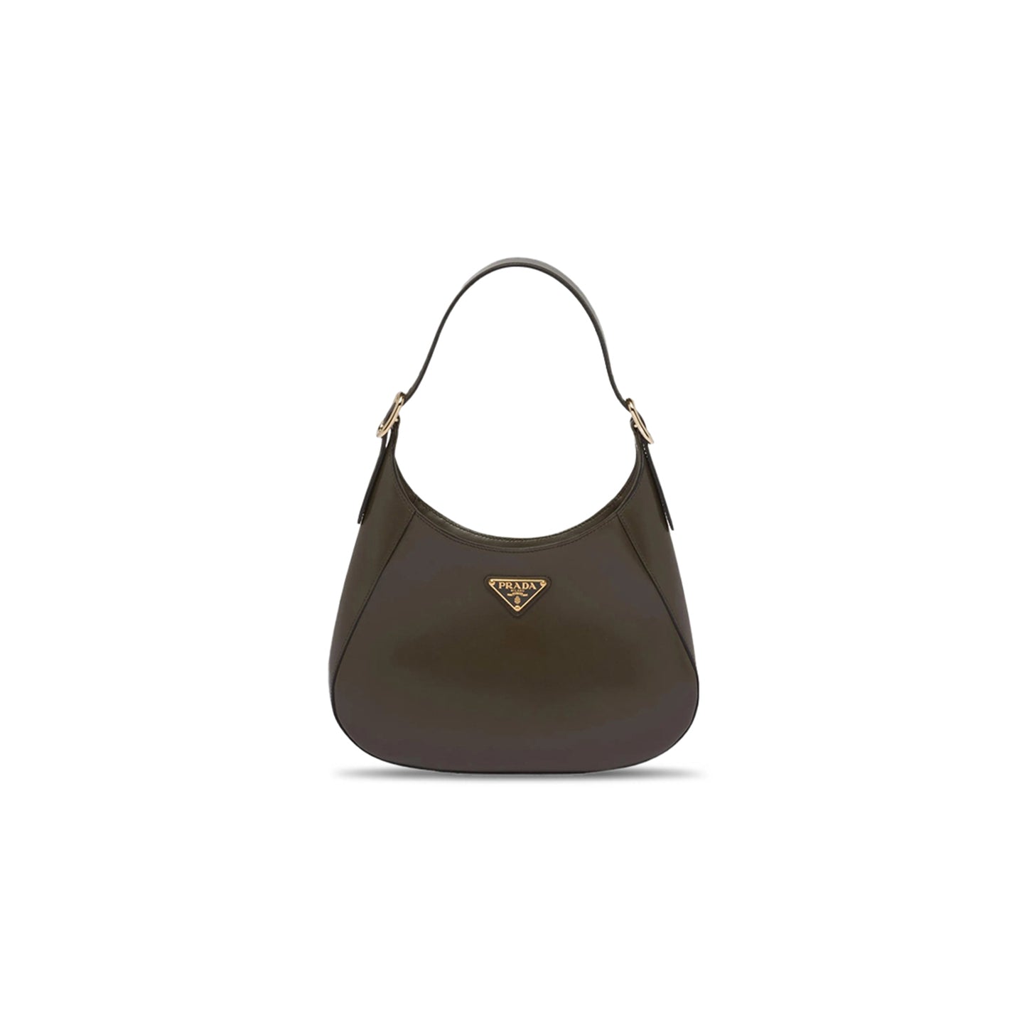 Pra*a enamel metal head leather shoulder bag 1bc179 (26*19*5cm)