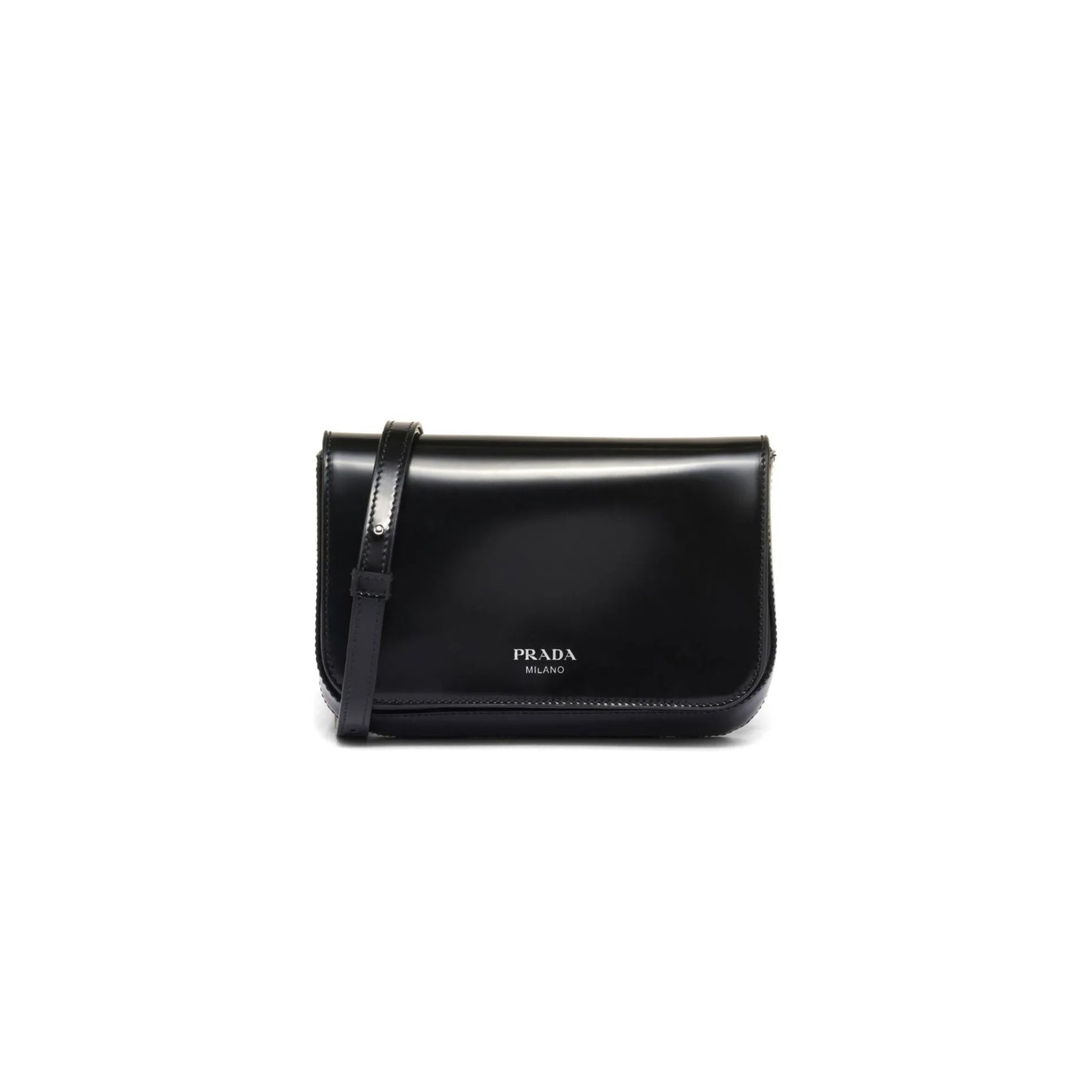 Pra*a logo-stamp brushed leather bag 2vd061 (18*12.5*2.5cm)