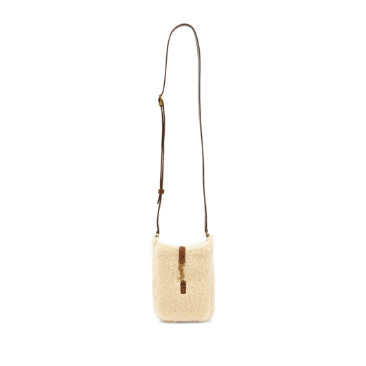 Y*L mini le 5 À mini vertical bag in natural beige & dark cigar 142228 (18*13.5*3.5cm)