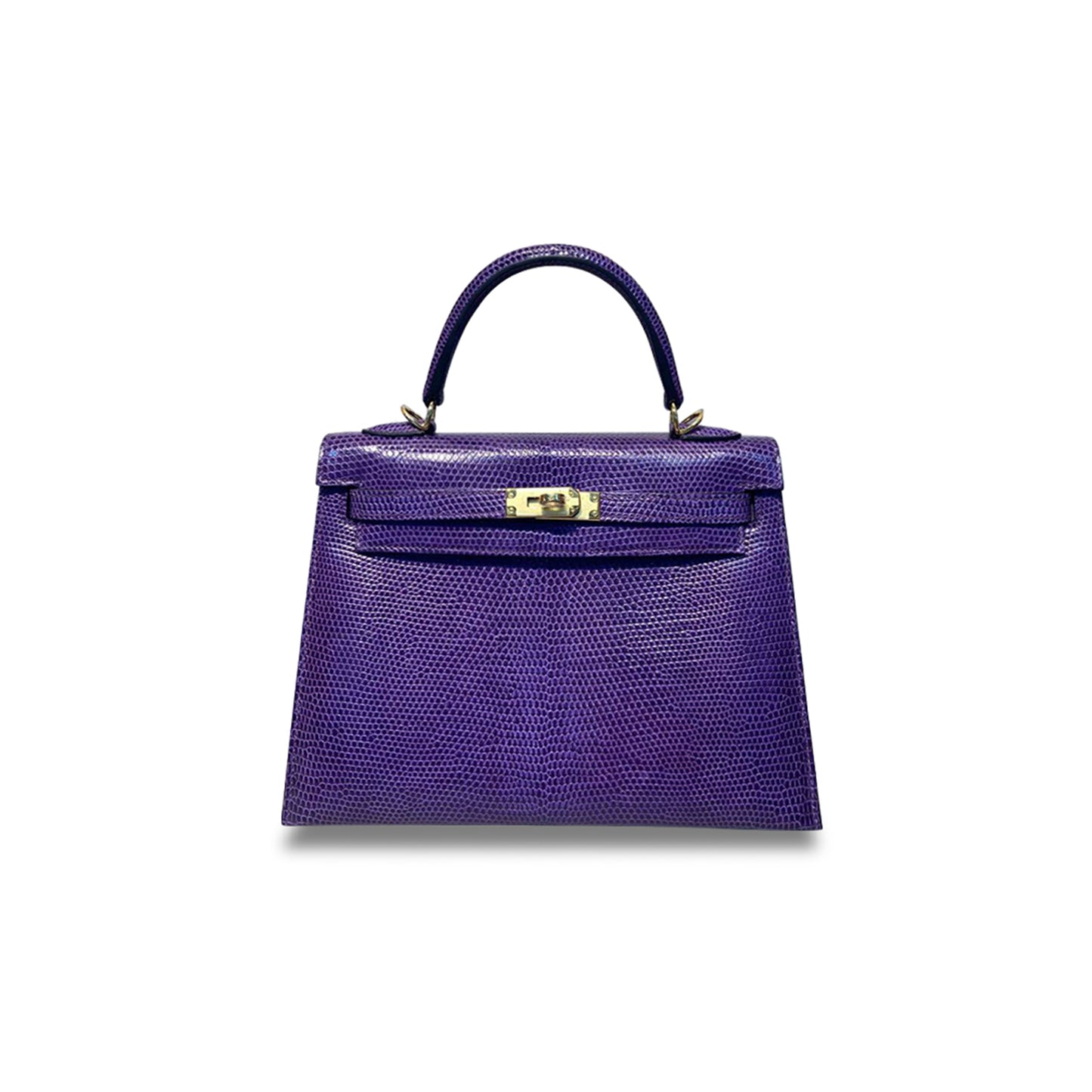 H**mes master kelly 25 lizard violet gold button (25*17*7cm)